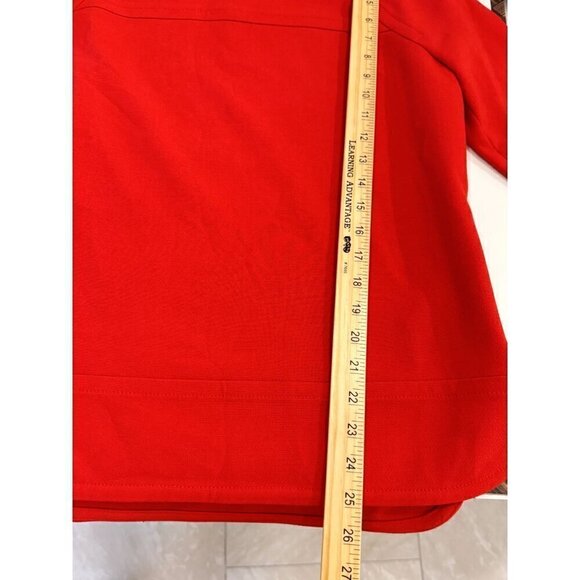 Banana Republic Red Long Sleeve Boatneck Textured Popover Blouse Sz S EUC - Picture 5 of 7